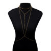 Gold Layered Body Chain Necklace - Stainless Steel Beaded Body Jewelry