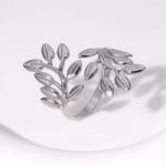 Silver Leaf Branch Ring - Stainless Steel Nature Inspired Jewelry
