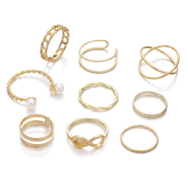 Elegant Gold Ring Set - 9Pcs Stackable Bohemian Fashion Rings