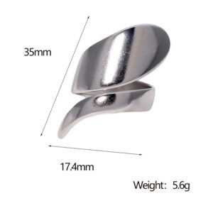 Silver Sculptural Wrap Ring | Smooth Open Swirl Statement Band