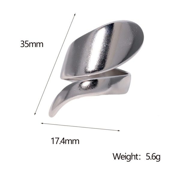 1931232874195980288 Silver Sculptural Wrap Ring | Smooth Open Swirl Statement Band