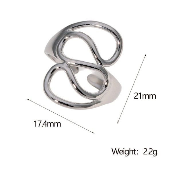 1931244169645395968 Modern Abstract Silver Stainless Steel Adjustable Ring