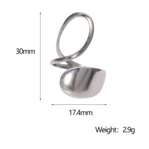 Modern Silver Stainless Steel Open Ring - Minimalist Statement Jewelry
