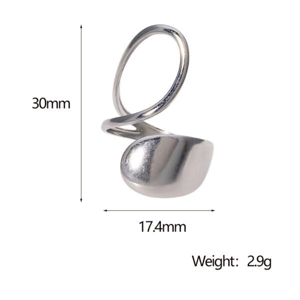 1931256253280030720 Modern Silver Stainless Steel Open Ring - Minimalist Statement Jewelry