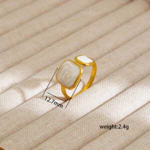 1946459247860649984 Elegant Gold Adjustable Ring with Dual White Abstract Stones