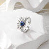 Adjustable Silver Evil Eye Ring - Protective Stainless Steel Jewelry