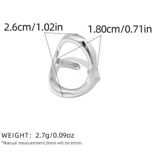 Modern Abstract Stainless Steel Ring - Chic Silver Wavy Design