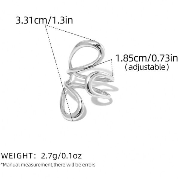 1958169513040154624 Adjustable Silver Tone Stainless Steel Ring- Modern Design