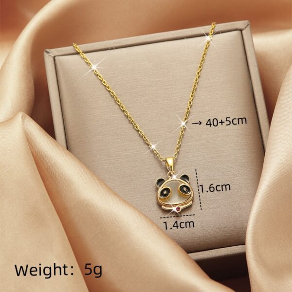 Cute Gold Panda Necklace - Dainty Stainless Steel Animal Pendant
