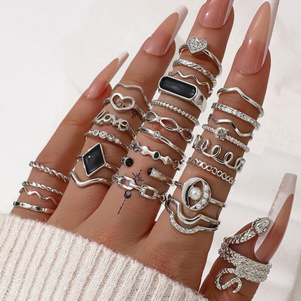 1991341971360321536 20+ Pcs Silver Stackable Ring Set | Boho Vintage Fashion Rings